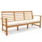 Patio 64 Inch Wood Bench with Seat Cushion and Slatted Seat for Backyard-Off White